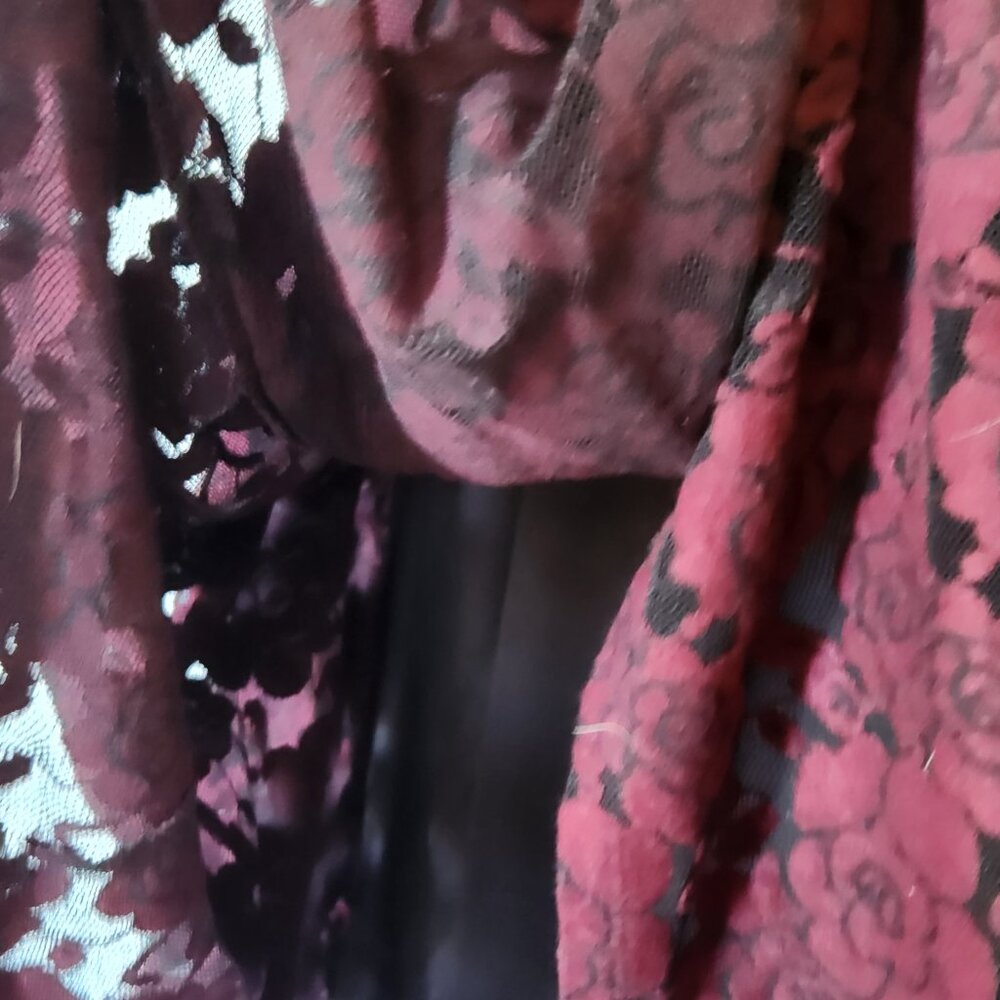 Romantic Lace Dark Red and Black Roses dress - Picture 12 of 13